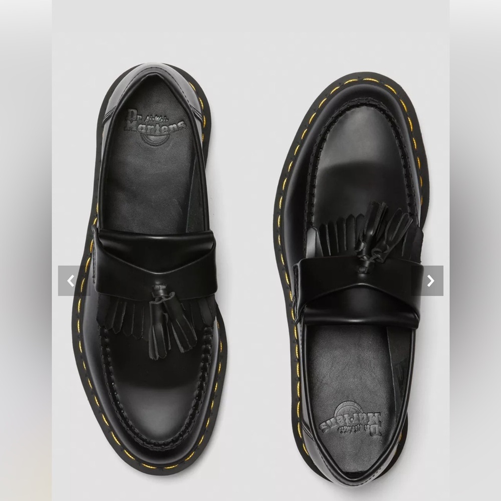 Dr. Martens Women’s Adrian Yellow Stitch Black Tassel Loafers - Picture 5 of 5
